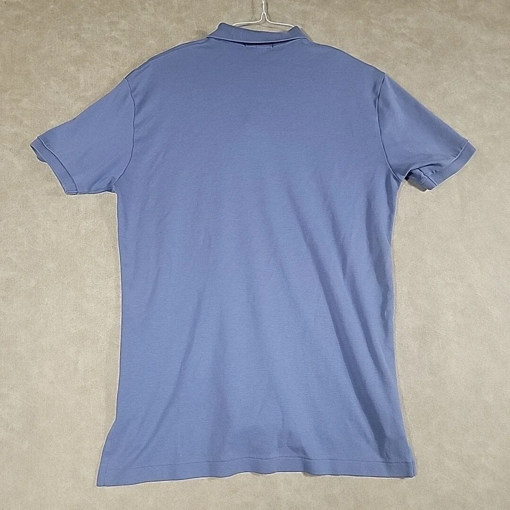 Ralph Lauren Polo Shirt Mens Medium Yellow Pony 100% Cotton Blue Color